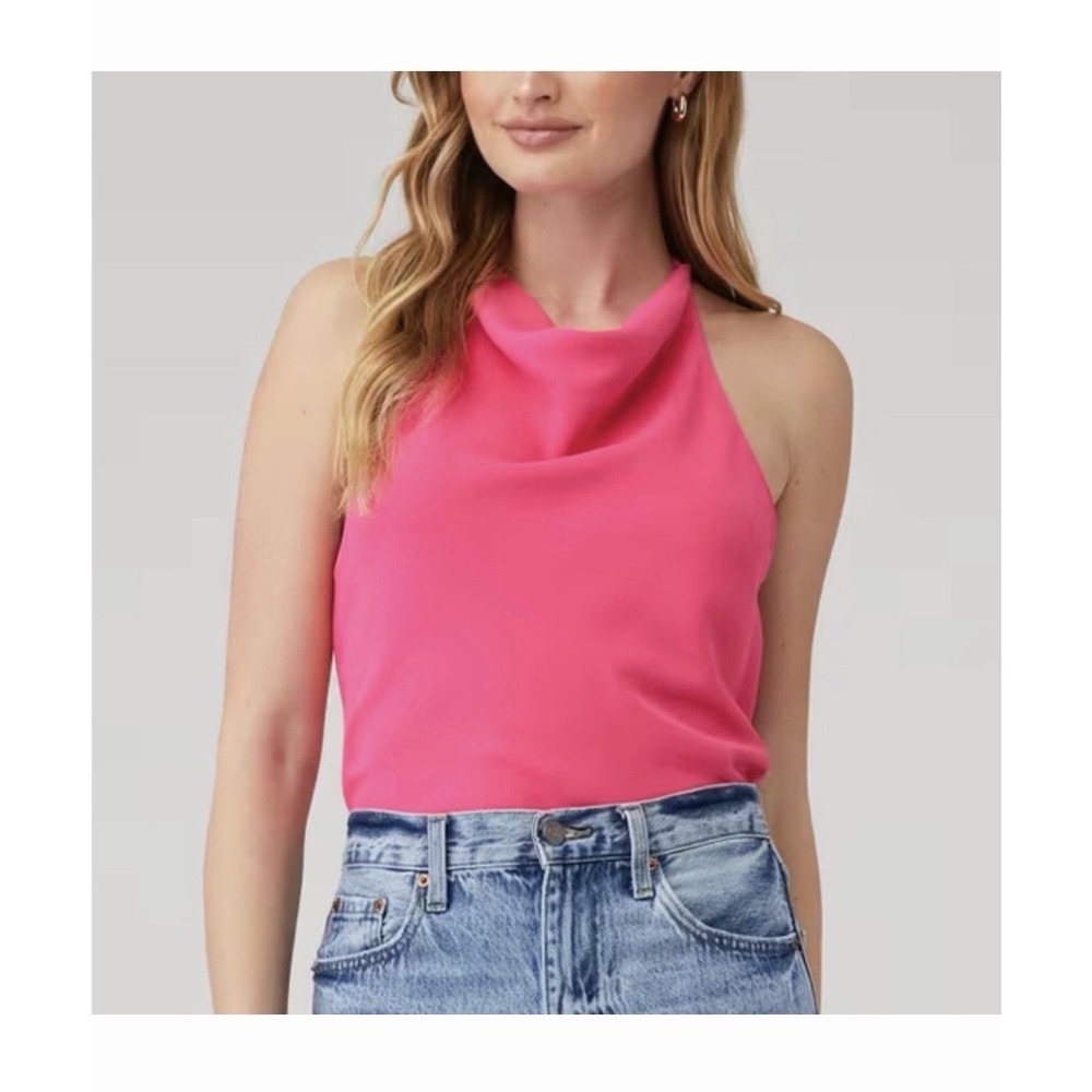 Amanda Uprichard Halter Top Women's Medium Pink Spaghetti Strap #FF7-1